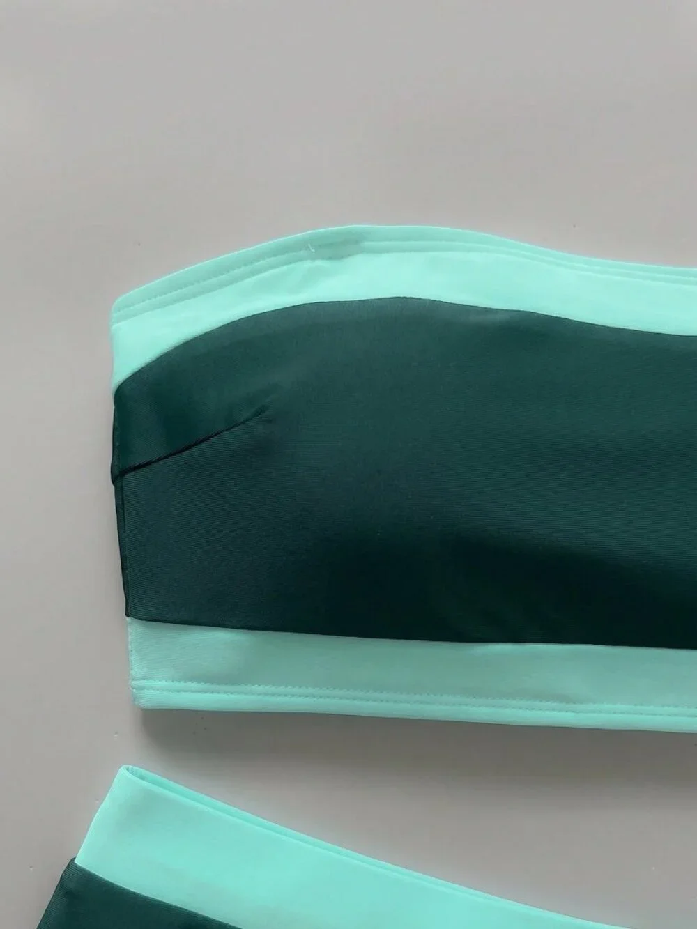 Dark Green  Casual Women's Sexy Detachable Strap Strapless Bikini Swimwear